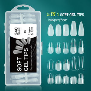 240pcs/box Clear Frosted Non-trace and Non-cutting Nails Lengthening Ultra-thin Nail <strong>Tips</strong> - Product Image 3