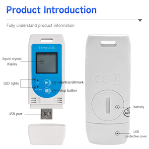 Registratore di Dati Digitale Tzone TempU03 Termometro Monitoraggio Temperatura e Umidità Calibrazione Tracciabile NIST Materiale Plastico OEM ODM - Product Image 6
