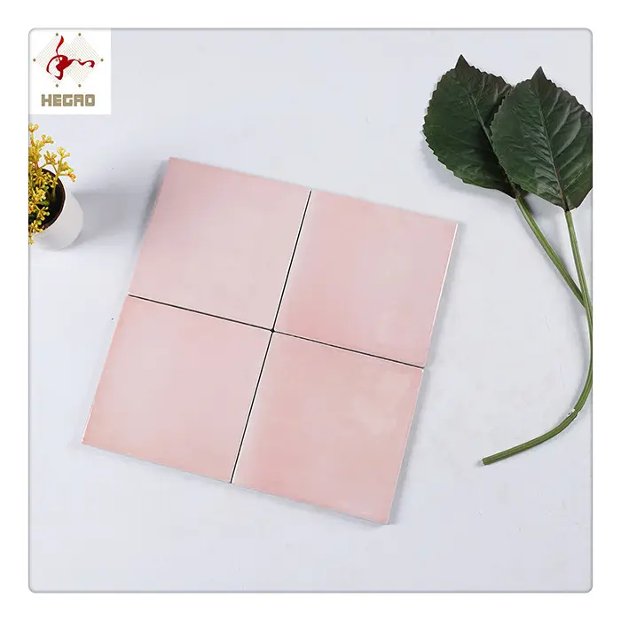 2019 popular tamaño pequeño del metro de China baldosas de cerámica rosa de pared de baño de azulejos de porcelana vidriada