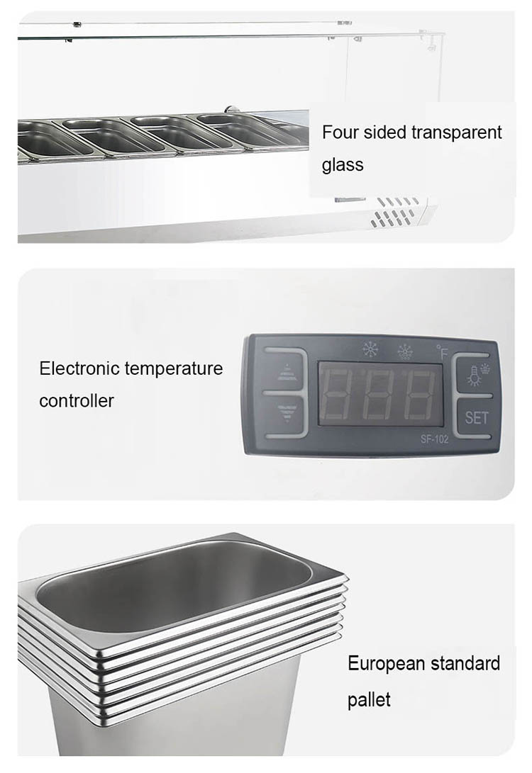 1200L Commercial salad bar counter display fridge refrigerator