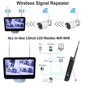 1080P 4CH 8CH Wasserdicht IP66 12,5 "LCD-Monitor 2MP Home Security Nachtsicht-CCTV-IP-Kamerasystem Drahtloses NVR-Kit für den Außenbereich - Product Image 6