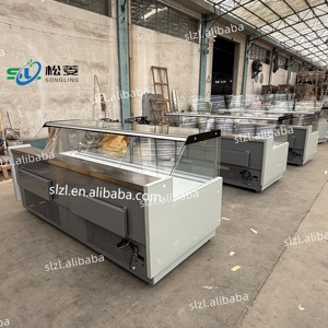 Thương mại Deli thịt hiển thị tủ lạnh butchery thịt cửa hàng mát đẩy và kéo cửa kính bên trái và bên phải tủ lạnh - Product Image 3