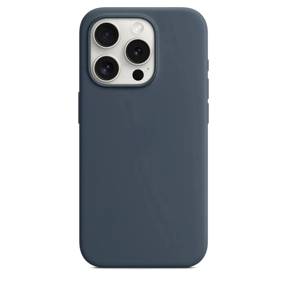 Original Liquid Silicon Animation Cases For iPhone 15 Pro Max 15 Plus 14 13 Pro Max Case Wireless Charging Back Case