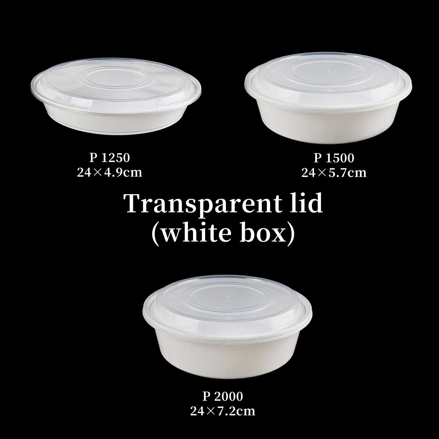 Couvercle transparent Boîte blanche