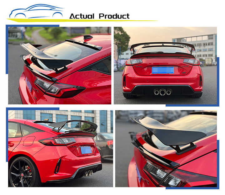 Leishuo 2024 New Arrival ABS Gloss Black Carbon Fiber Rear Roof Spoiler for 11gen Honda 11th Civic Type R 2022+