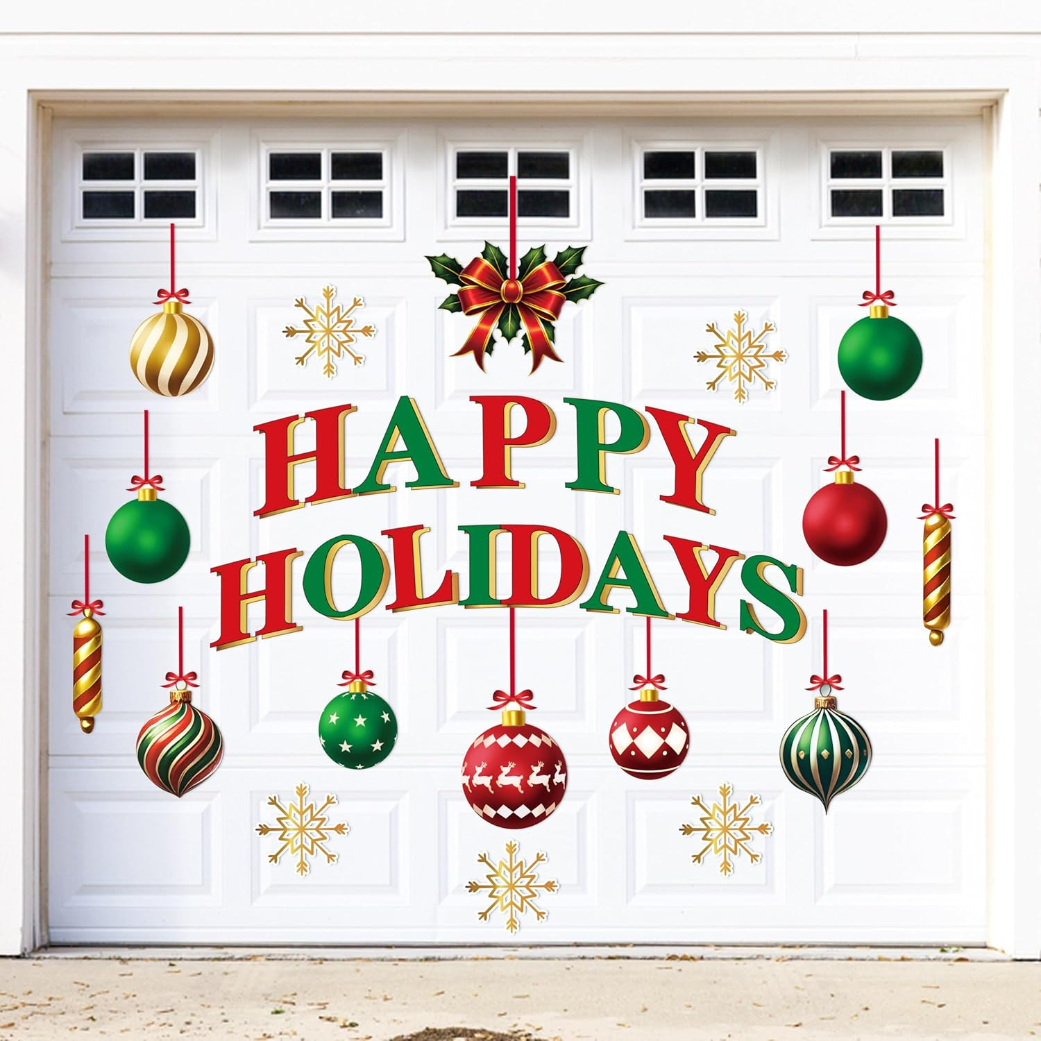 Autocollant magnétique pour porte de garage Boule de Noël 15