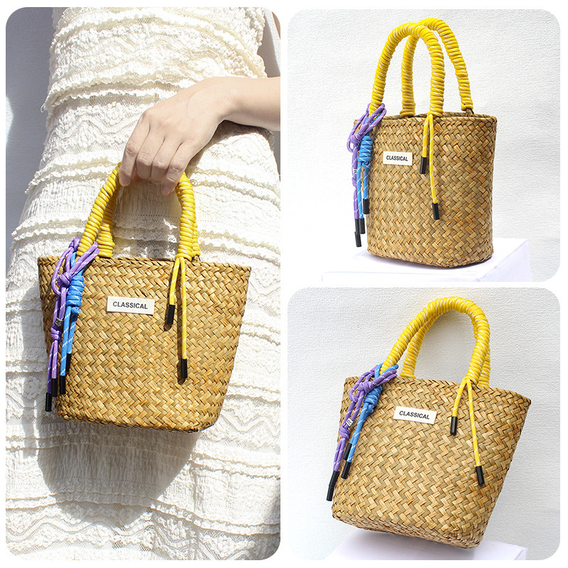 Yellow bag with yellow hand rope