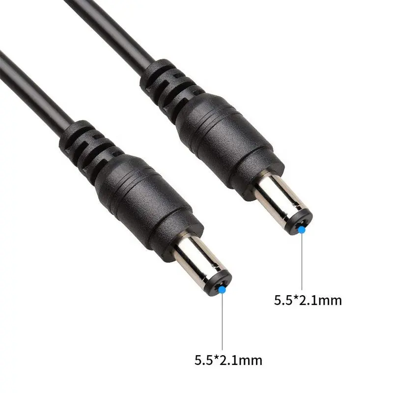 Wire Manufacturers 2 Pin 5.5*2.1mm Dc Power Cable 5.5 2.1 Male To Male Dc 5521 Cable Jack Plug Connector Extension