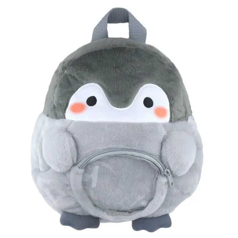 Nouveau dessin animé brodé pingouin en peluche sac à dos jolie fille épaules sac poupée peluche cartable