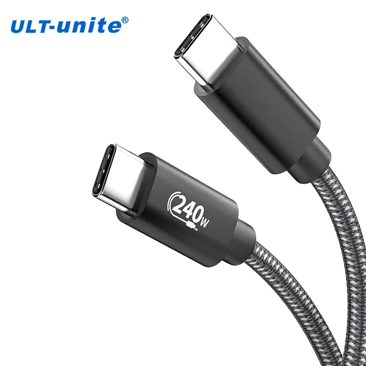 ULT-UNITED 240W kabel usb Tipe c pria, pengisian daya Cepat 480Mbps Tipe c 2.0 kabel vr Tipe c