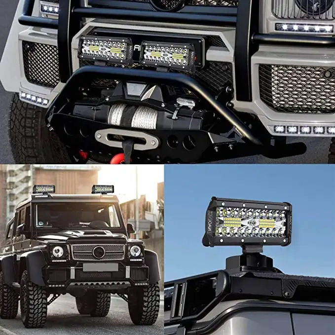 אמבר מודרני משאית 4x4 off road 12v 24v 60W 90W 120W 10 מעוקל rgb offroad רמפה 50 מכונית לגדול led אור בר