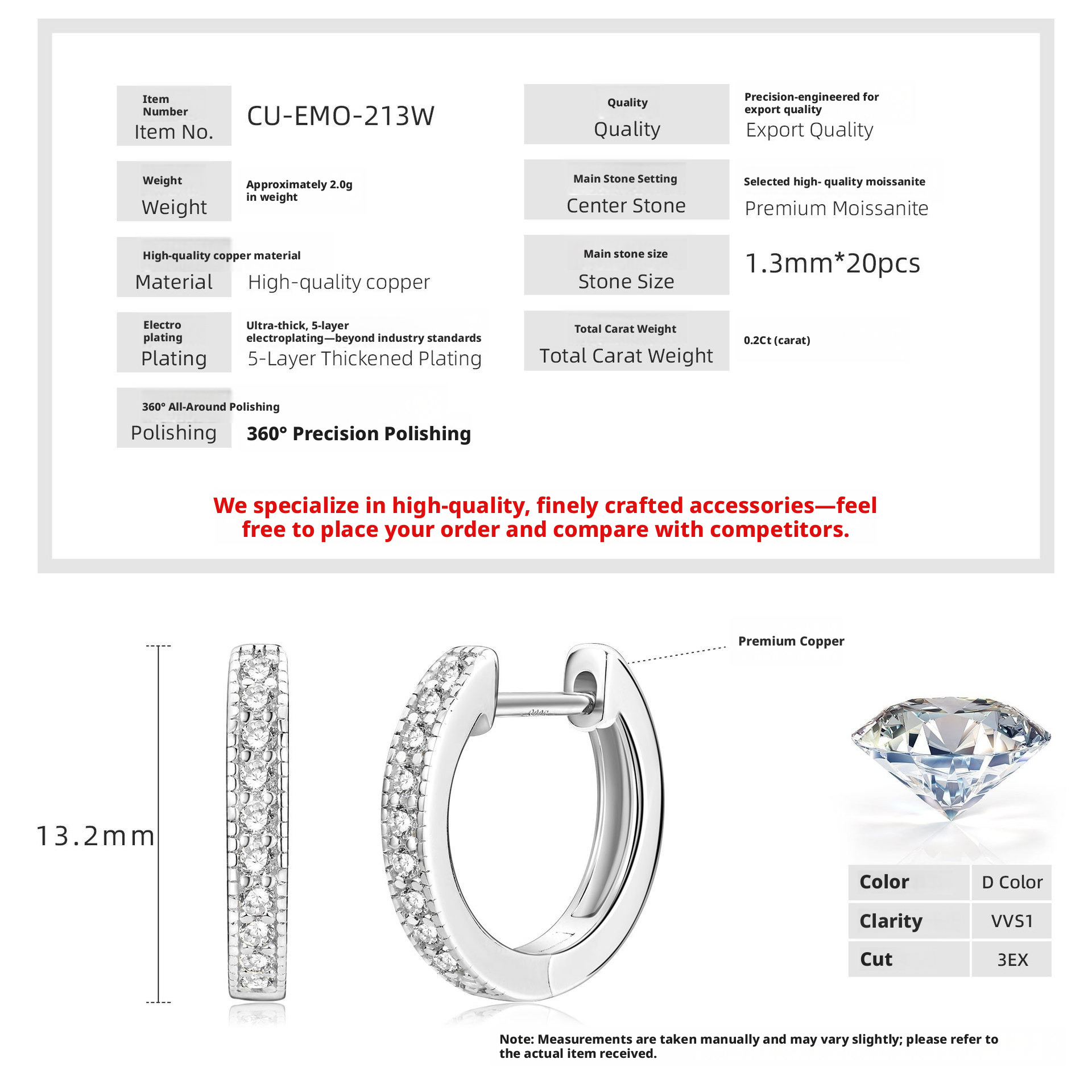 Moissanite+GRA Certificate-White Gold