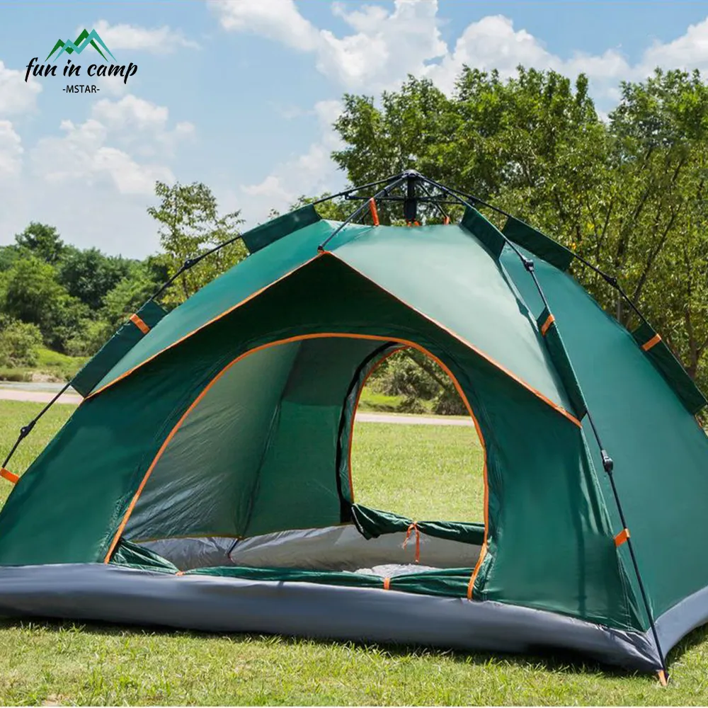 Pequeno Estilo Moderno Personalizado Waterpoof Barato 4 Pessoa Temporada Manual Instant Glamping Tente De Outdoor Camping Tenda