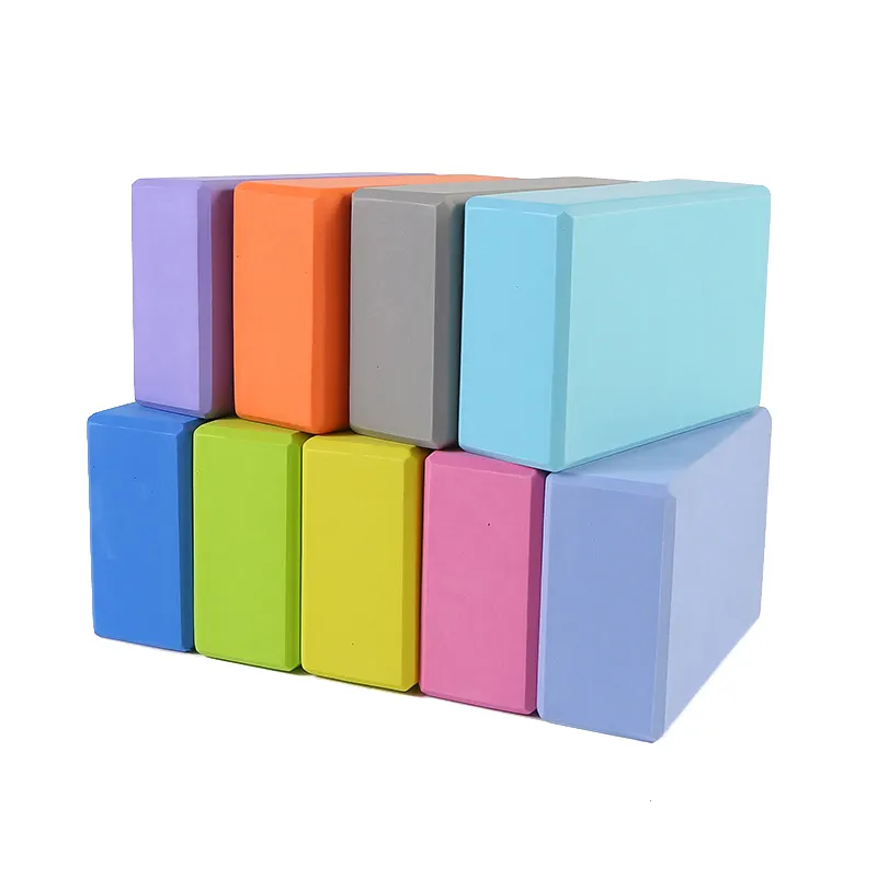 MKAS Jeu de blocs de yoga Pilates avec logo personnalisé Blocs de yoga Eva colorés en mousse épaisse et écologique