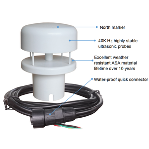 Anemómetro ultrasónico de HY-WDC2E, Mini, precio bajo, estación meteorológica, sensor de dirección de velocidad del viento, salida RS485 - Product Image 3