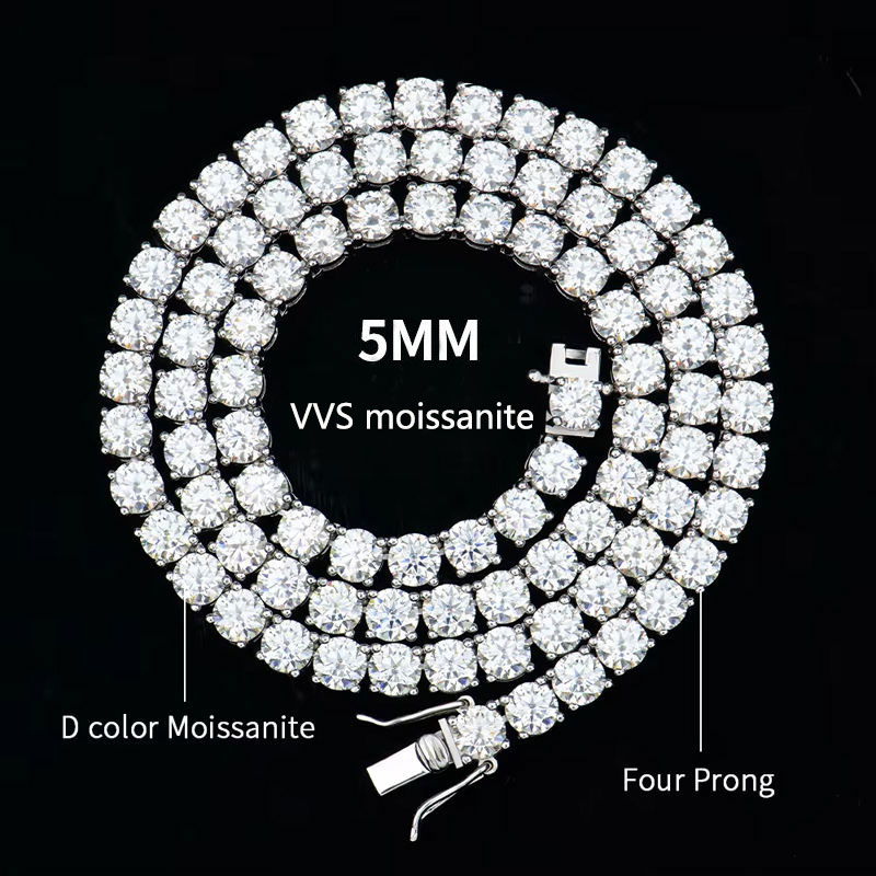 Silver 5mm Moissanite