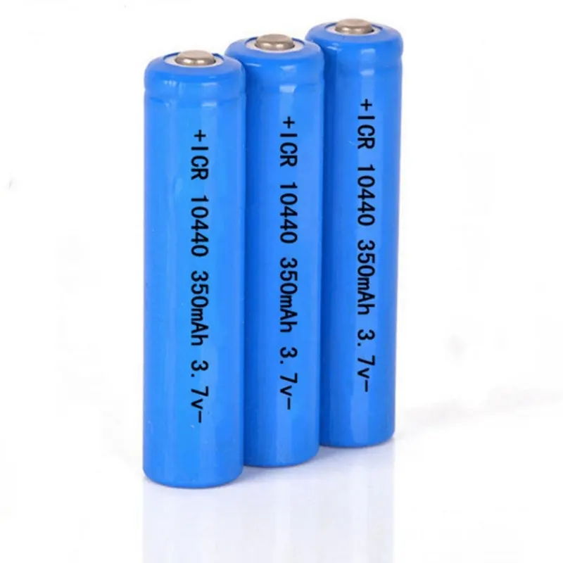 10450 3.7vリチウムイオン充電式電池aaaサイズおよびaaサイズリチウムイオン電池10440320 mah 350mah