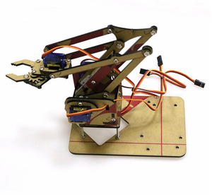 Dominbot Fai da Te 4DOF per Arduino Acrilico Rc Robot Braccio Della Pinza Kit Educational con MG90S Servi