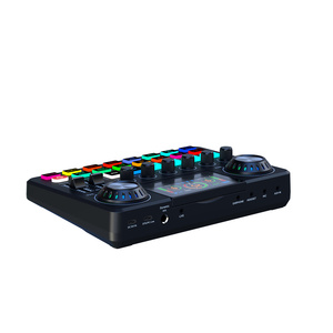 Podcast Mixer StudioサウンドカードオーディオインターフェースマイクキットオーディオインターフェースDjミキサーサウンドカードデスクトップマイク付きSing - Product Image 2