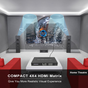 HDMI 2,1 8k60 HDMI matriz de conmutación 4x4 HDMI matriz 4:4:4 8bit HDR y HDCP2.3 IR, RS232 y control lP/web Ul - Product Image 4