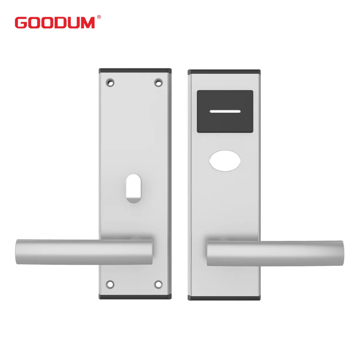 Goodum Key Card Rfid Control DE ACCESO Cerradura de puerta de hotel con software de gestión de hotel gratuito Codificador de tarjeta Rf Llave mecánica de respaldo