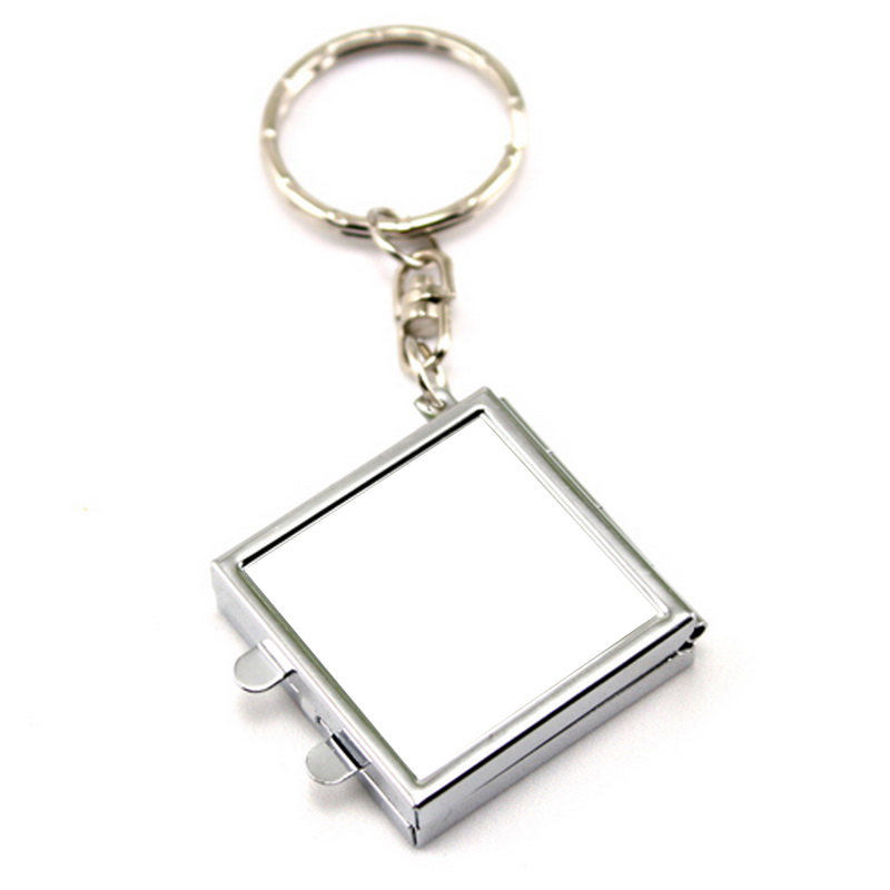Square keychain mirror