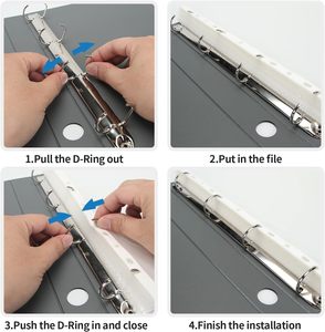 A4 4-ringsmap met hendel, archiefmap, kantoorartikelen, op maat gemaakte map, plastic kartonnen rapportomslag, 4 gaten - Product Image 3