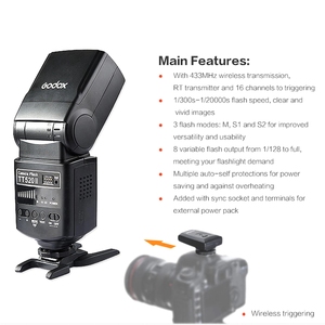 Godox TT520 II <strong>Flash</strong> TT520II With Build-in 433MHz Wireless Signal <strong>Flash</strong> Trigger for DSLR Cameras - Product Image 5