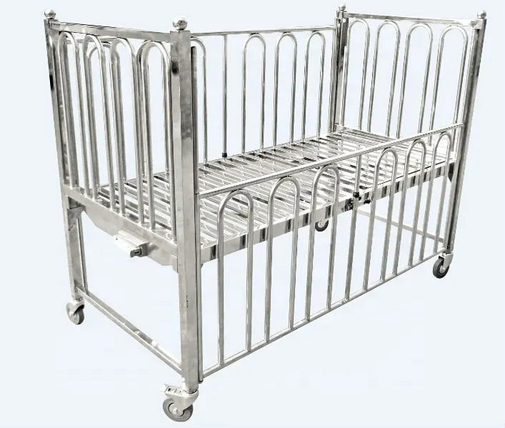 CE quality assurance stainless steel baby hospital bed baby cot