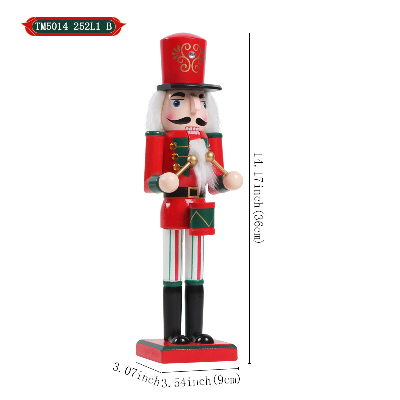 Style tambour rouge en bois de 36 cm