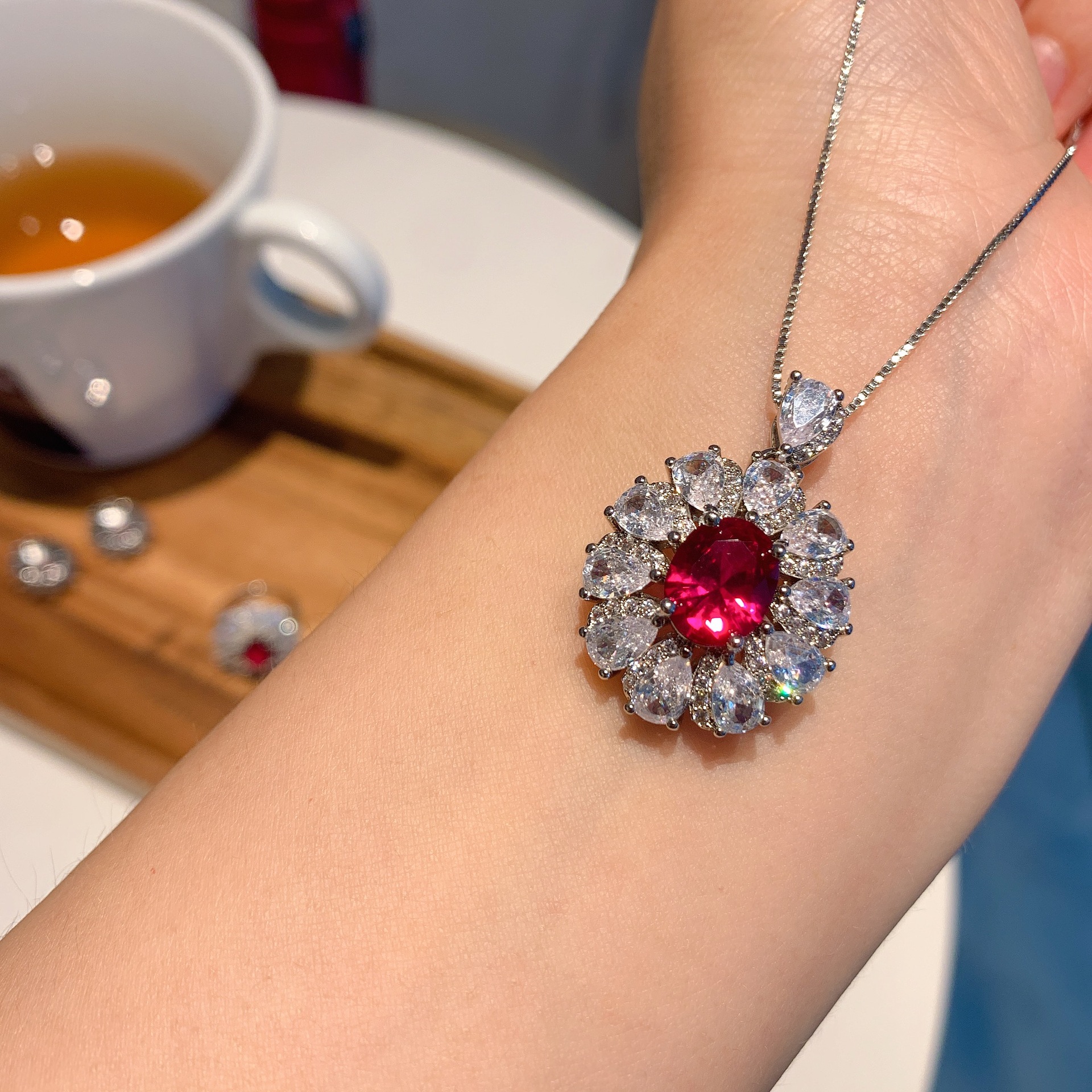 Red corundum pendant