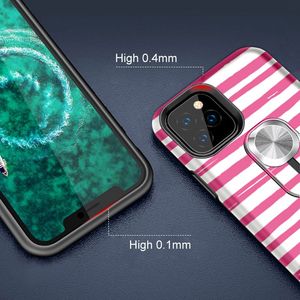 IPhone 11 Pro用リング電話ケース、フィンガーストラップと金属製の装飾が施されたフローラルフォトクロミックハイブリッド電話カバー - Product Image 2