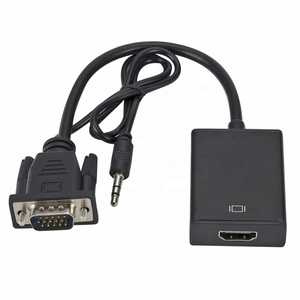 Venta al por mayor de la fábrica a VGA adaptador HDMI con soporte de Audio y resolución de 1080P-entrada VGA a HDMI salida