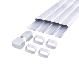 4&quot; W <strong>Entry</strong> Wall Cover Decorative PVC Line Set Cover Kit Accessories for Ductless Mini <strong>Split</strong> Air Conditioners - Product Image 3