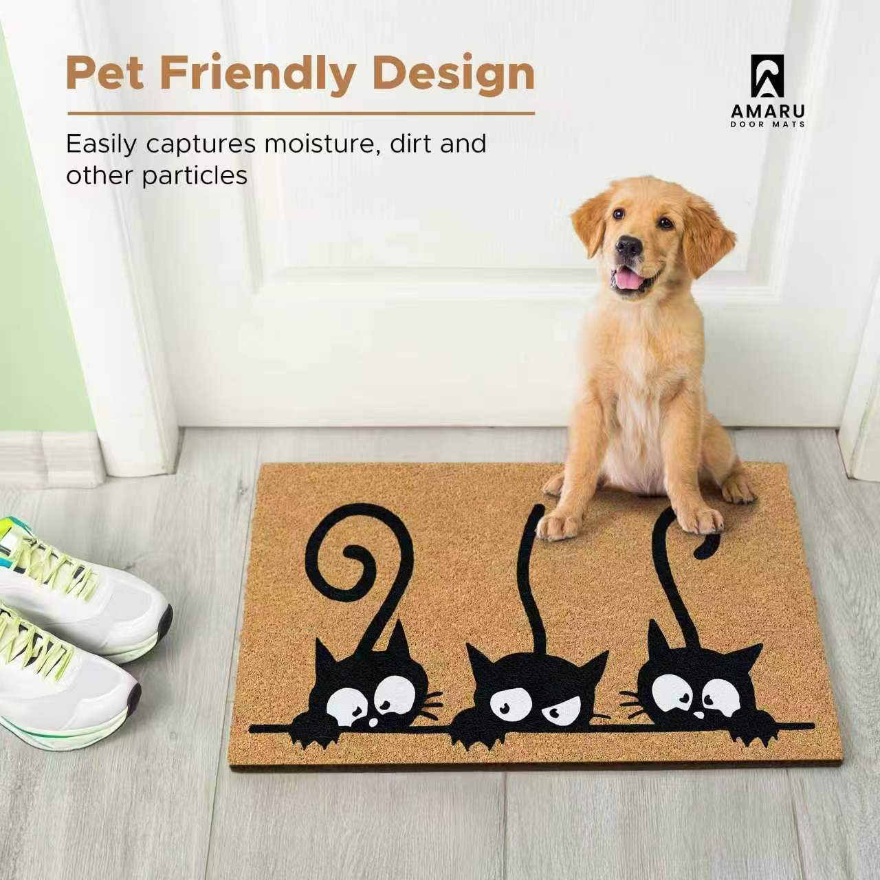 Tapis de sol en fibre de coco imitation dessin animé - 3