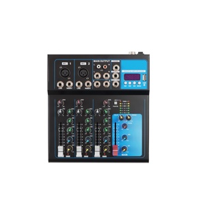 4 kanallı USB arabirim karıştırıcı, DJ ses denetleyicisi DJ Karaoke PC gitar F4 4 kanallar için Mini mikser 48 V Phantom güç - Product Image 1