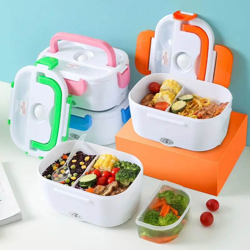 Boîte à déjeuner électrique Portable en PP de 1,5 l, récipient chauffant pour aliments, boîte à nourriture avec logo personnalisé pour voiture, camion, bureau