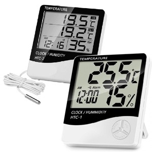 HTC1 <strong>Large</strong> Screen Digital Indoor Max / Min Temperature Room Thermo Thermometer and <strong>Hygrometer</strong> With Time Display HTC-1 - Product Image 1