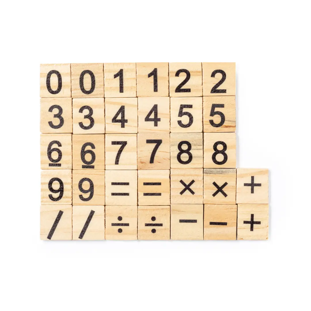 סט משחקי עץ נייד לקידום מכירות 2024 סט חישובי מתמטיקה בשקית כותנה לילדים ומבוגרים סט מתנות