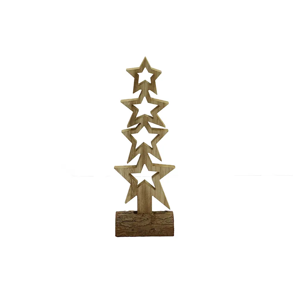 Kingwillow Wooden star-shaped decorations Ornament Christmas Tree Decorations