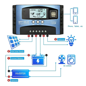 Intelligenter 10A PWM Solar laderegler Einstellbares LCD-Display 2USB-Anschlüsse Timer-Einstellung Auto-Parameter-Solar-Rohstoffe - Product Image 4