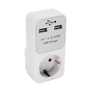 <strong>EU</strong> <strong>Plug</strong> Conversion <strong>Plug</strong> Multifunctional Socket Portable <strong>with</strong> 2 USB Port Universal Socket Power <strong>Adapter</strong> White Color - Product Image 5