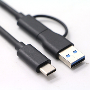 สายเคเบิลข้อมูลความเร็วสูง2อิน1สำหรับ USB3.0 USB A + Type C ตัวผู้ไปยังชนิด C ตัวผู้ - Product Image 1