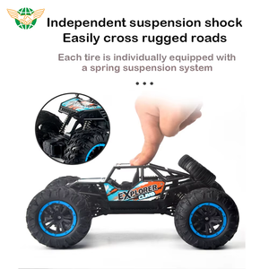 2.4G 1:16 büyük boy 45 derece yokuş yukarı TPR lastik tüm arazi 4x4 Off-Road RC oyuncak arabalar çocuklar dahil uzaktan kumanda Metal - Product Image 3