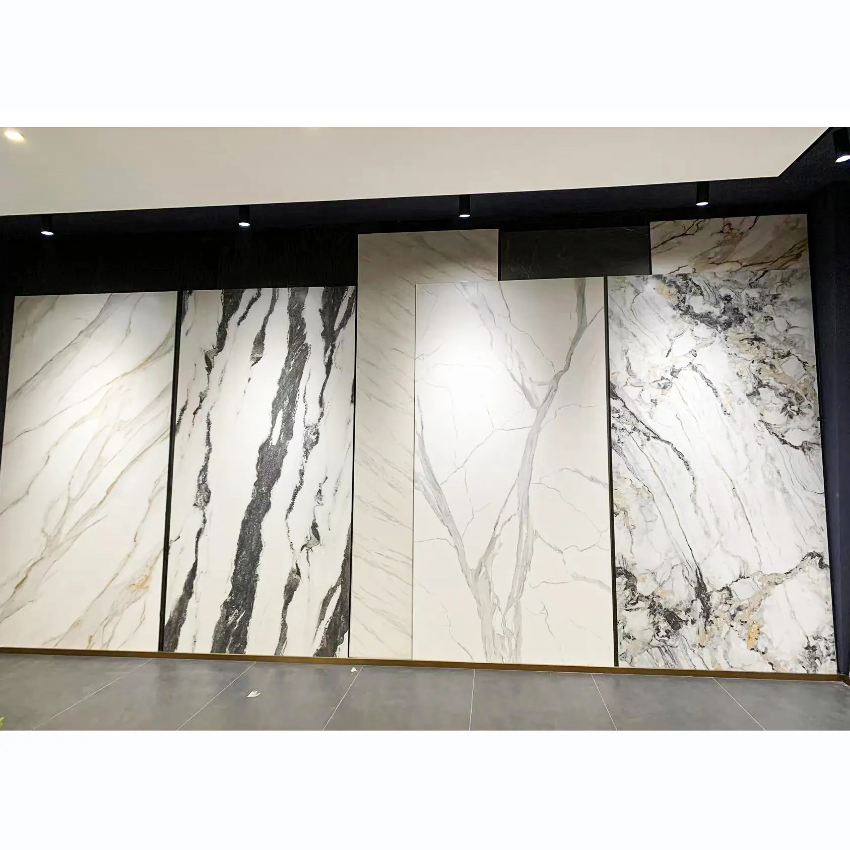 Artificial Stone 1600*3200 Interior Wall Porcelain Tiles Pure White Black Big Crystal Grey Marble Sintered Stone Slab