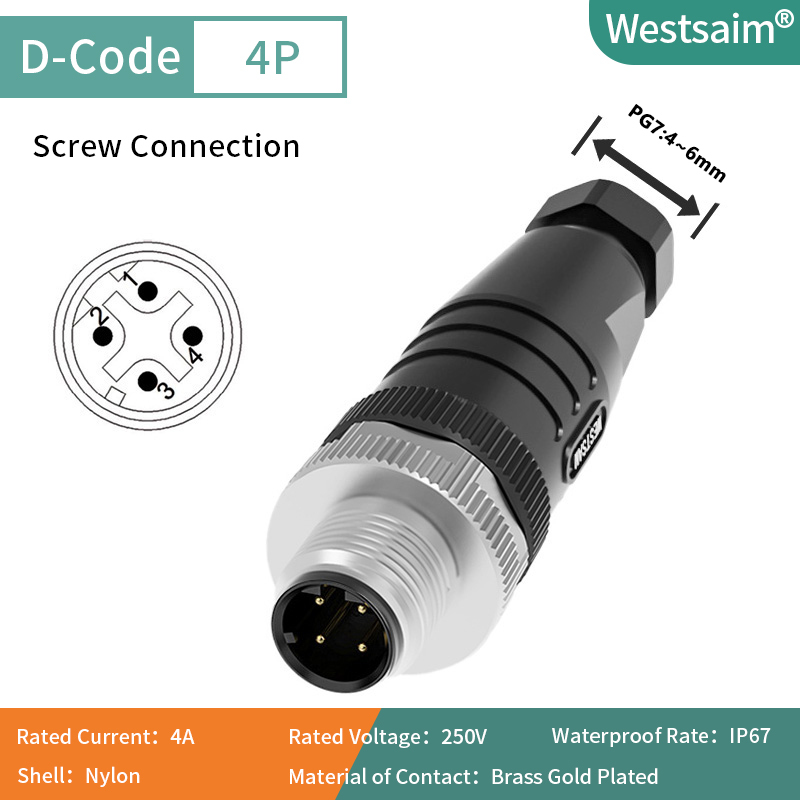 M12-D-4 Male PG7