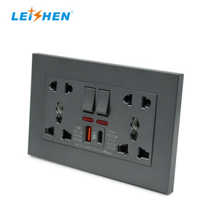 Precio de fábrica 1 Gang 2 Way 5 Pin Eléctrico Montado en la pared Multifunción 13 Amp Interruptor de enchufe universal Salida con 2 USB y LED - Product Image 4