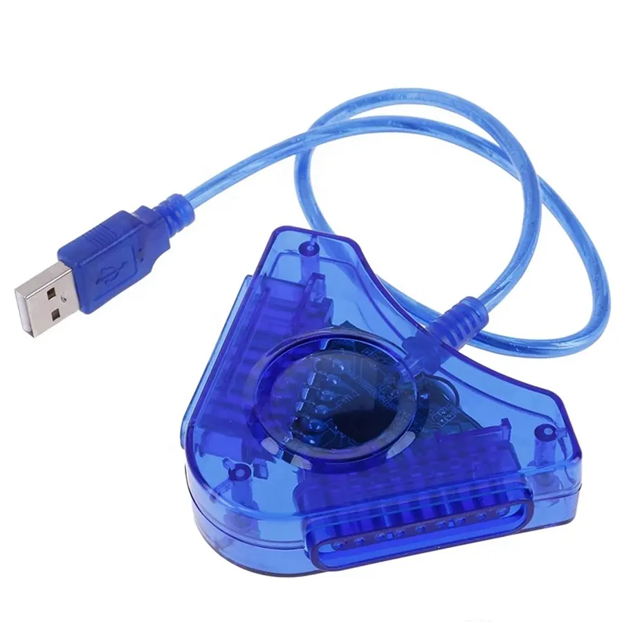 Jogo Dual USB Jogador Conversor Adaptador Cabo Para PS2 Dupla Atraente 2 PC Controlador de Jogo USB Com Drive de CD