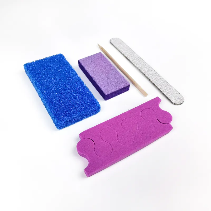 EUA Frete Grátis 200 Sets/Case Profissional 5 em 1 Nail Tool Kit Descartável 5 Pcs Pedicure Set Kit Manicure Descartável