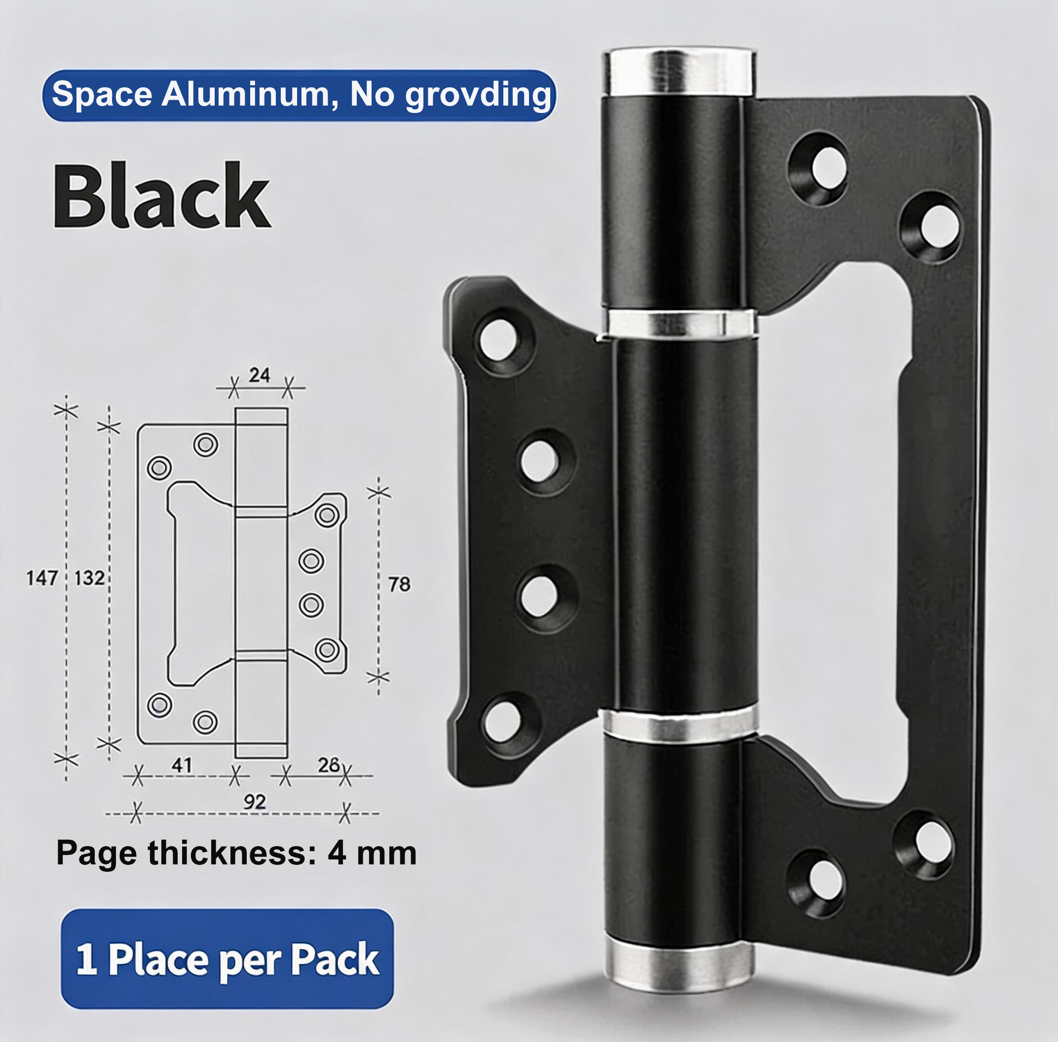 5 Inch Rising Butt Black